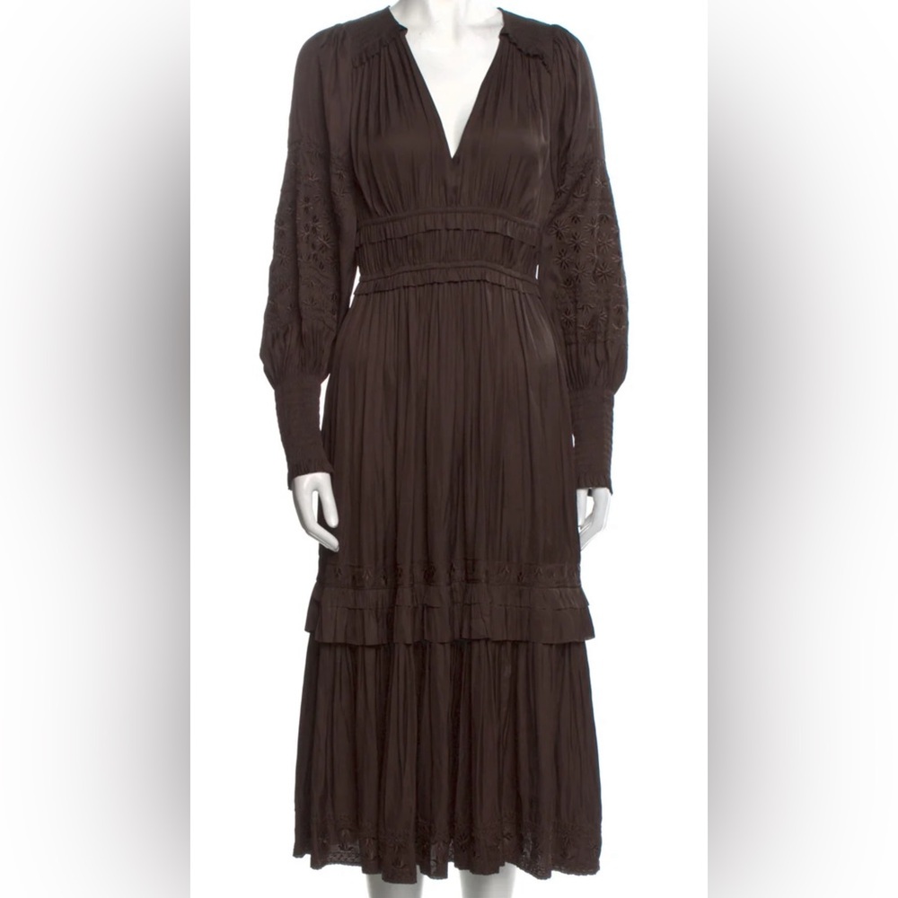 Brown silky Ulla Johnson dress